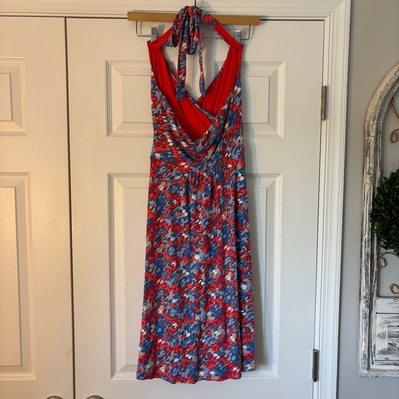 Boden St. Lucia Halter Dress Red White Blue Multi Patriotic Knee Summer Sun 4 - Picture 5 of 7